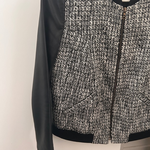 Judith and Charles Tweed and Leather Bomber Jacket - Picture 4 of 8